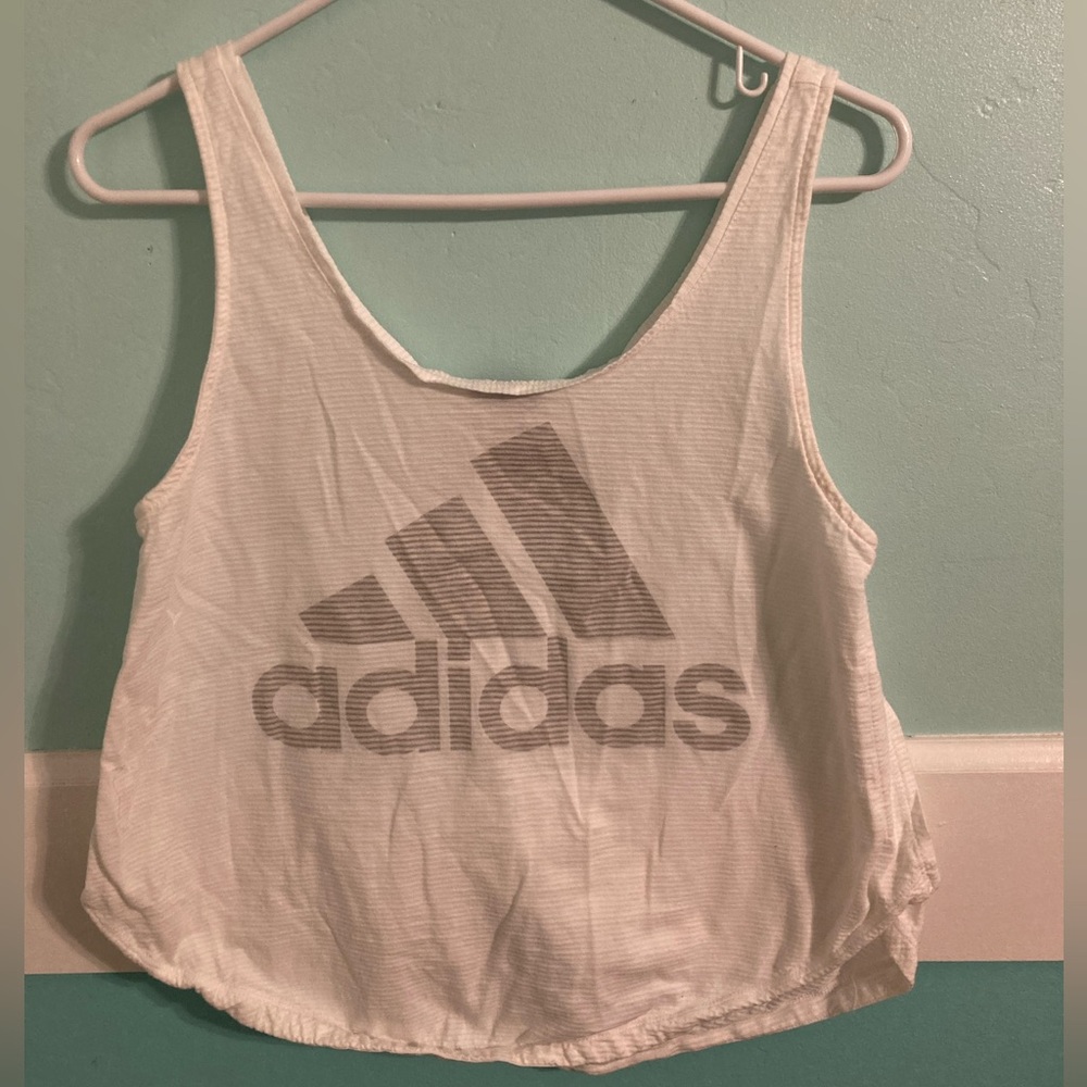 White Adidas Sports Tank Top